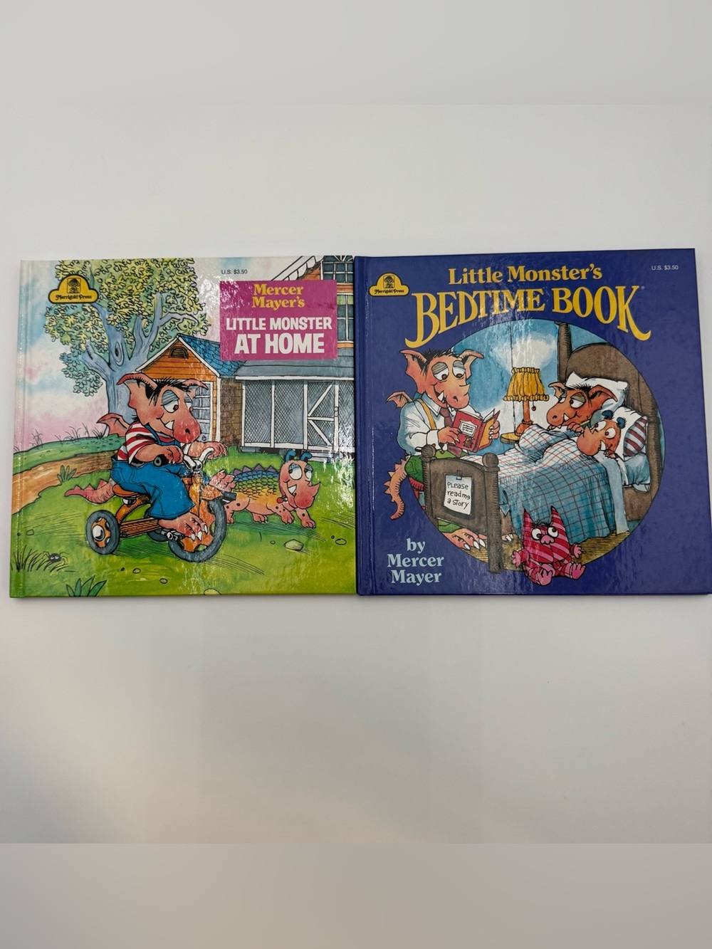 Vintage lot of 2 Mercer Mayer Little Monster hardcover children books